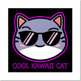 Cool Kawaii Cat English Posters and Art